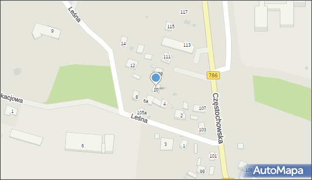 Piekoszów, Leśna, 10, mapa Piekoszów