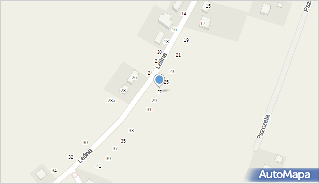 Pierwoszów, Leśna, 27, mapa Pierwoszów