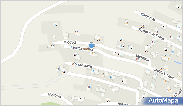 Pietrzykowice, Leszczynowa, 13, mapa Pietrzykowice