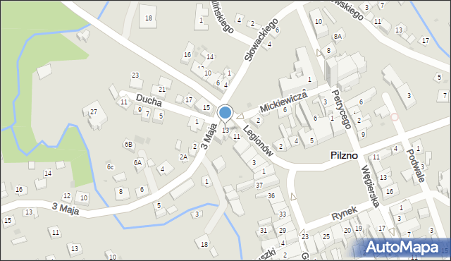 Pilzno, Legionów, 13, mapa Pilzno