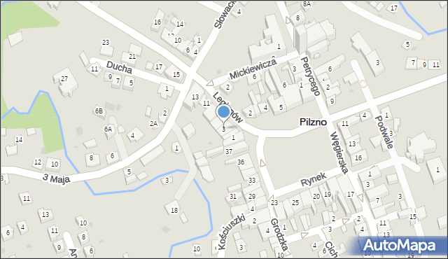 Pilzno, Legionów, 3, mapa Pilzno