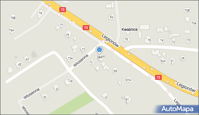 Pilzno, Legionów, 69A, mapa Pilzno