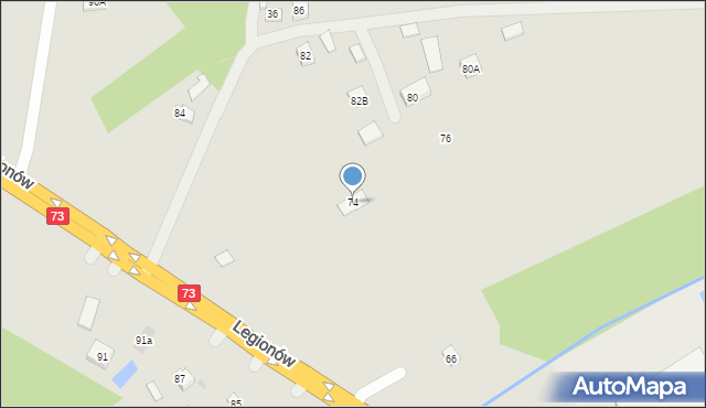 Pilzno, Legionów, 74, mapa Pilzno