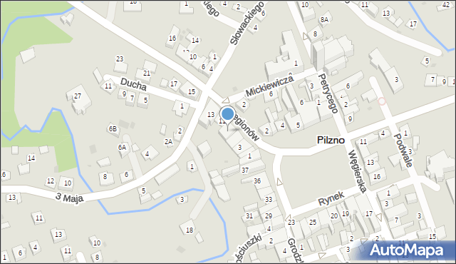 Pilzno, Legionów, 9, mapa Pilzno