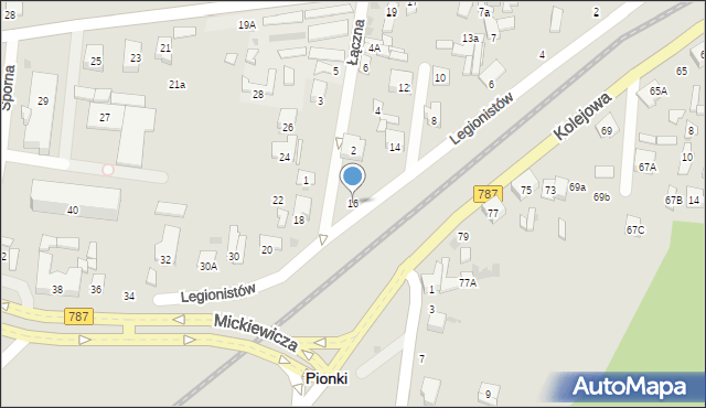 Pionki, Legionistów, 16, mapa Pionki