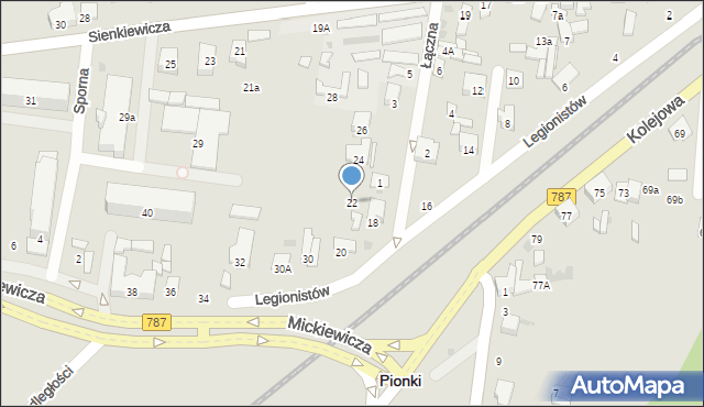 Pionki, Legionistów, 22, mapa Pionki