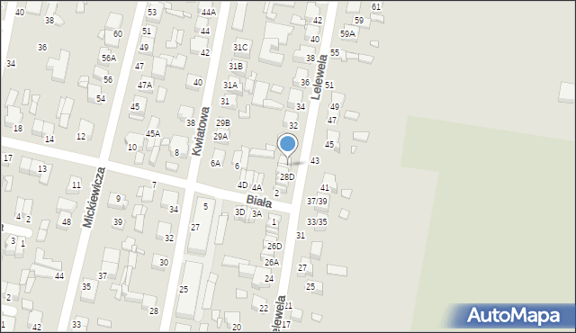 Piotrków Trybunalski, Lelewela Joachima, 28F, mapa Piotrków Trybunalski