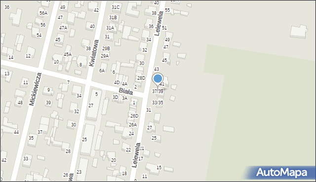 Piotrków Trybunalski, Lelewela Joachima, 37/39, mapa Piotrków Trybunalski