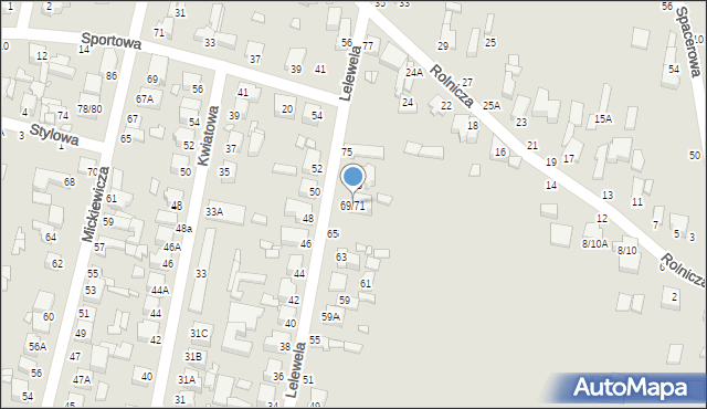 Piotrków Trybunalski, Lelewela Joachima, 69/71, mapa Piotrków Trybunalski