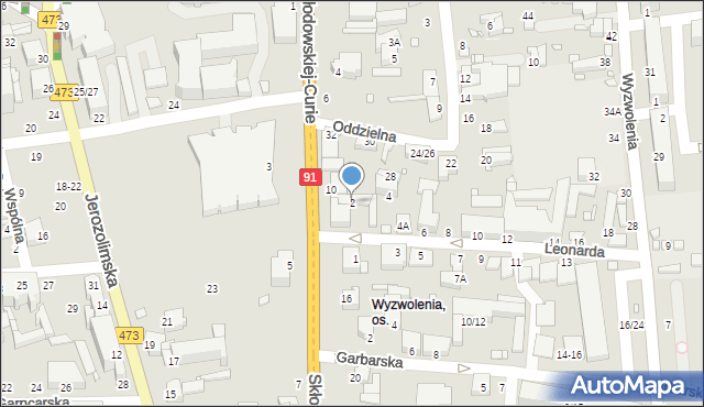 Piotrków Trybunalski, Leonarda, 2, mapa Piotrków Trybunalski