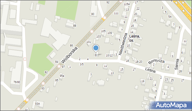 Piotrków Trybunalski, Leśna, 6, mapa Piotrków Trybunalski