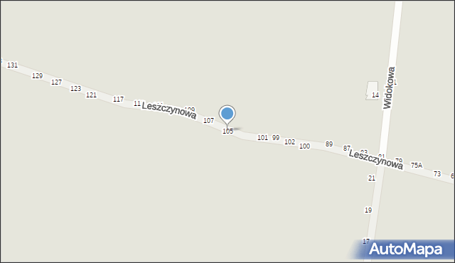 Piotrków Trybunalski, Leszczynowa, 105, mapa Piotrków Trybunalski