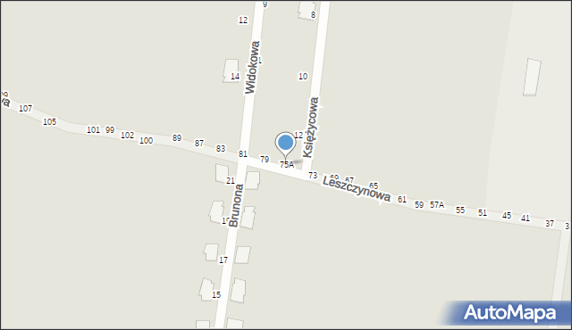 Piotrków Trybunalski, Leszczynowa, 75A, mapa Piotrków Trybunalski