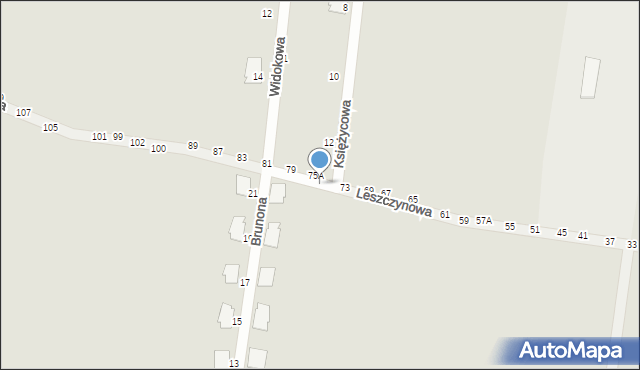 Piotrków Trybunalski, Leszczynowa, 82A, mapa Piotrków Trybunalski