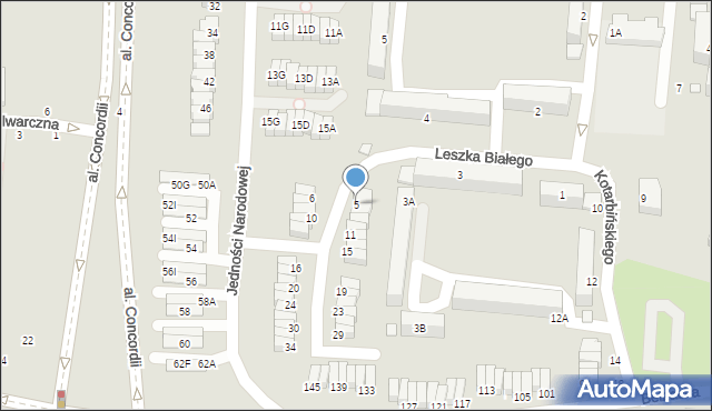 Piotrków Trybunalski, Leszka Białego, 5, mapa Piotrków Trybunalski