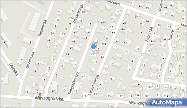 Płock, Lenartowicza Teofila Aleksandra, 13/1, mapa Płock