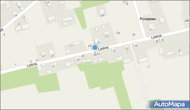 Podgórze, Leśna, 20, mapa Podgórze