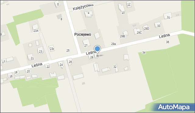 Podgórze, Leśna, 30, mapa Podgórze