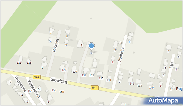 Pogórze, Letnia, 2, mapa Pogórze