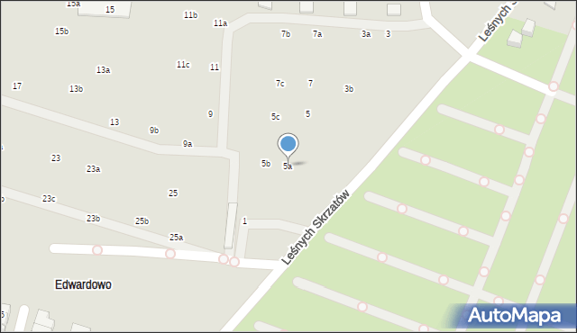 Poznań, Leśnych Skrzatów, 5a, mapa Poznania