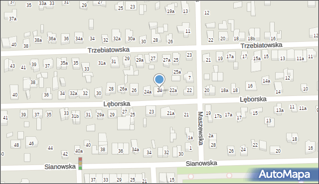 Poznań, Lęborska, 24, mapa Poznania