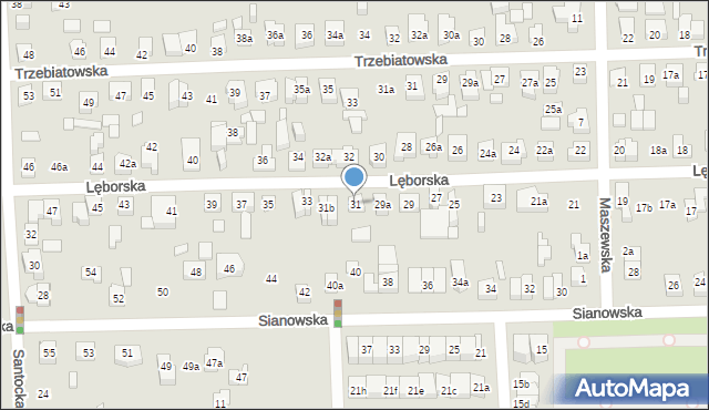 Poznań, Lęborska, 31, mapa Poznania