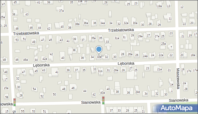 Poznań, Lęborska, 32a, mapa Poznania