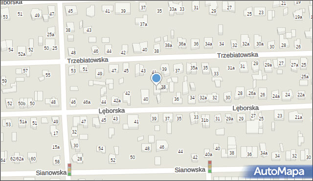 Poznań, Lęborska, 38a, mapa Poznania