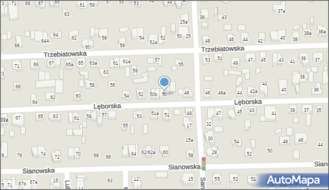 Poznań, Lęborska, 50, mapa Poznania