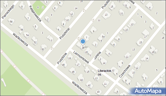 Poznań, Lermontowa Michała, 18, mapa Poznania