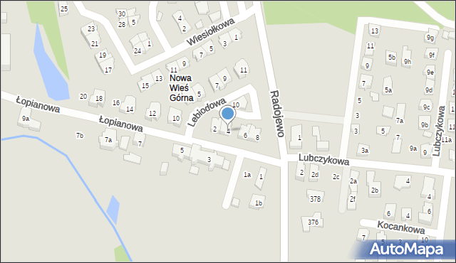 Poznań, Lebiodowa, 4, mapa Poznania