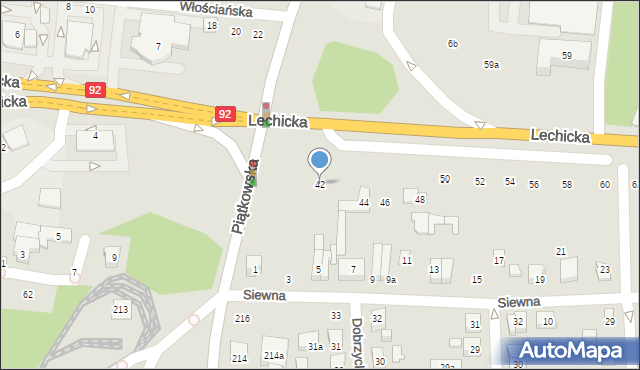 Poznań, Lechicka, 42, mapa Poznania