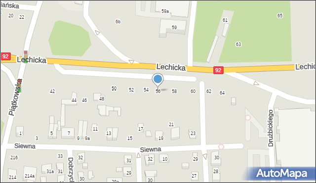 Poznań, Lechicka, 56, mapa Poznania