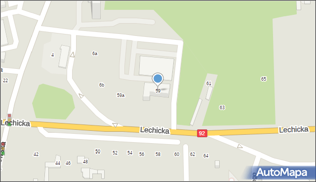 Poznań, Lechicka, 59, mapa Poznania