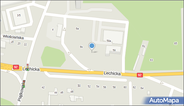 Poznań, Lechicka, 59a, mapa Poznania