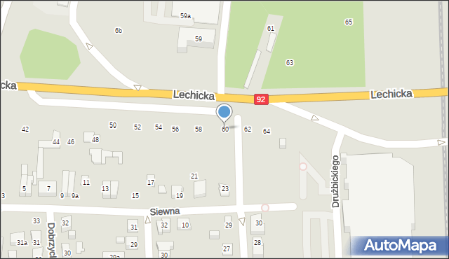 Poznań, Lechicka, 60, mapa Poznania