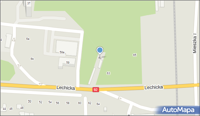 Poznań, Lechicka, 61, mapa Poznania