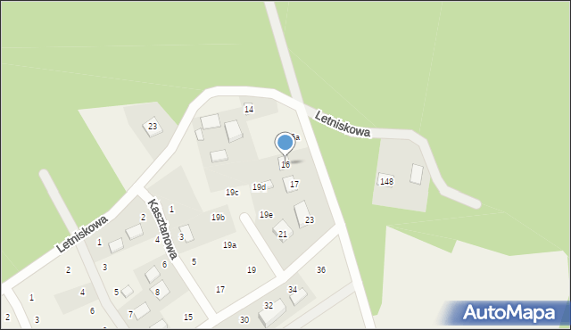 Prądocin, Leśna, 16, mapa Prądocin