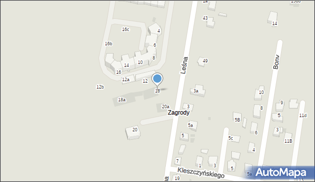 Proszowice, Leśna, 18, mapa Proszowice