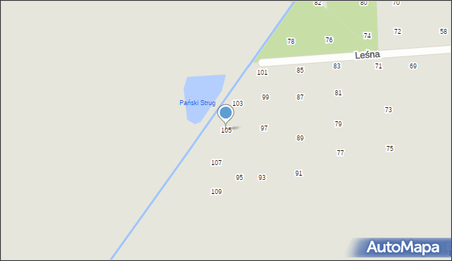 Przecław, Leśna, 105, mapa Przecław