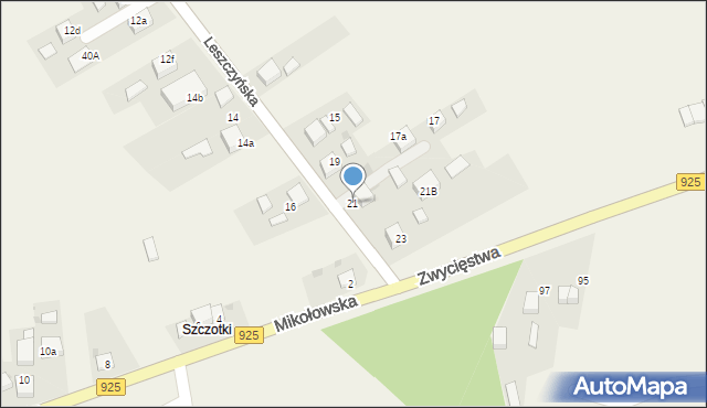 Przegędza, Leszczyńska, 21, mapa Przegędza