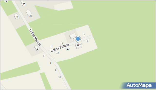 Przetoczyno, Leśna Polana, 11, mapa Przetoczyno