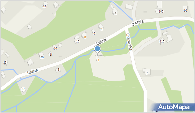 Przybędza, Leśna, 1, mapa Przybędza