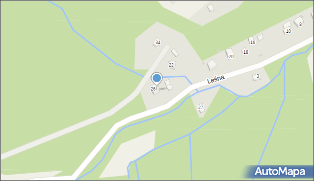 Przybędza, Leśna, 28, mapa Przybędza