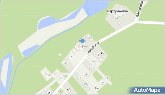 Przybynów, Letniskowa, 6, mapa Przybynów