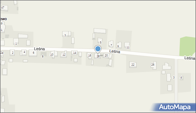 Przybyszewo, Leśna, 18, mapa Przybyszewo