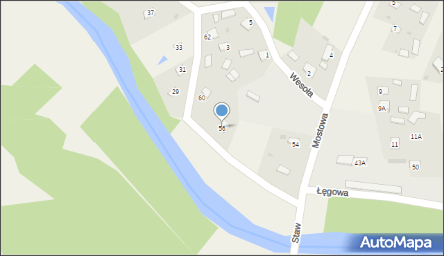 Przyszów, Łęgowa, 56, mapa Przyszów