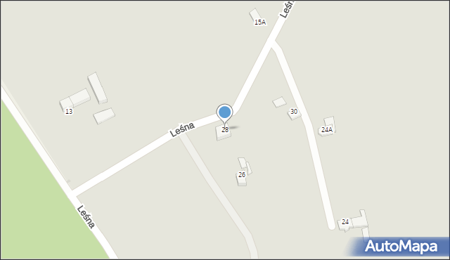 Pszczyna, Leśna, 28, mapa Pszczyny