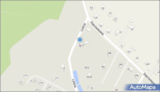 Pszczyna, Leśna, 38, mapa Pszczyny