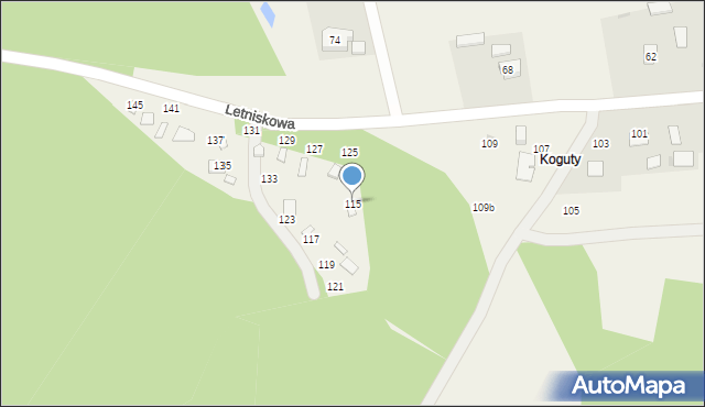 Radawa, Letniskowa, 115, mapa Radawa